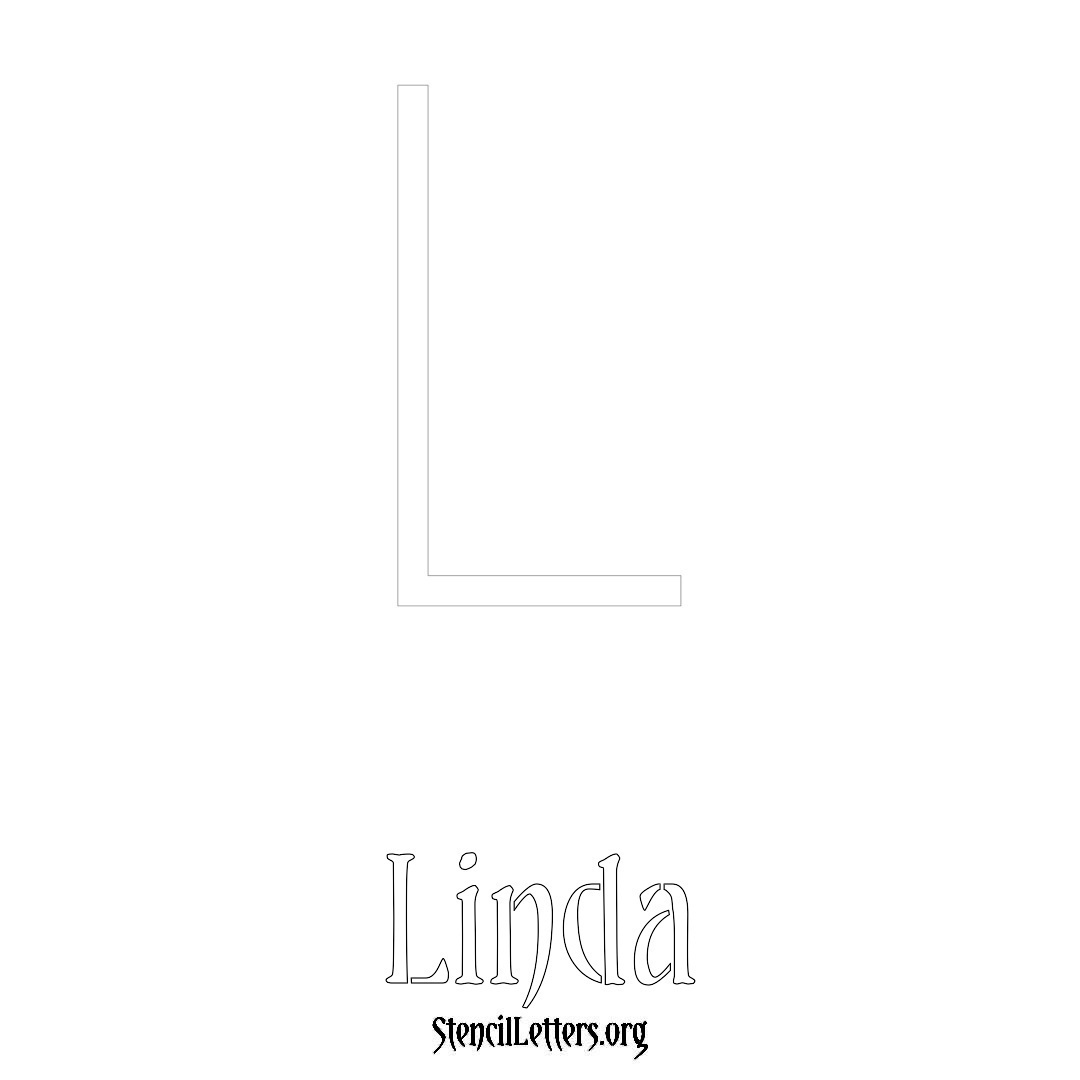 Linda printable name initial stencil in Simple Elegant Lettering