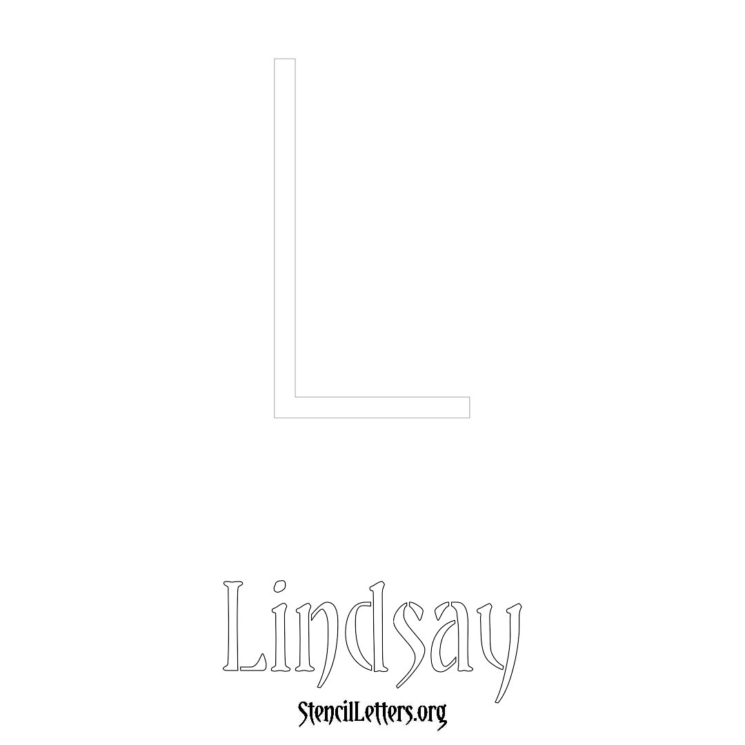 Lindsay printable name initial stencil in Simple Elegant Lettering