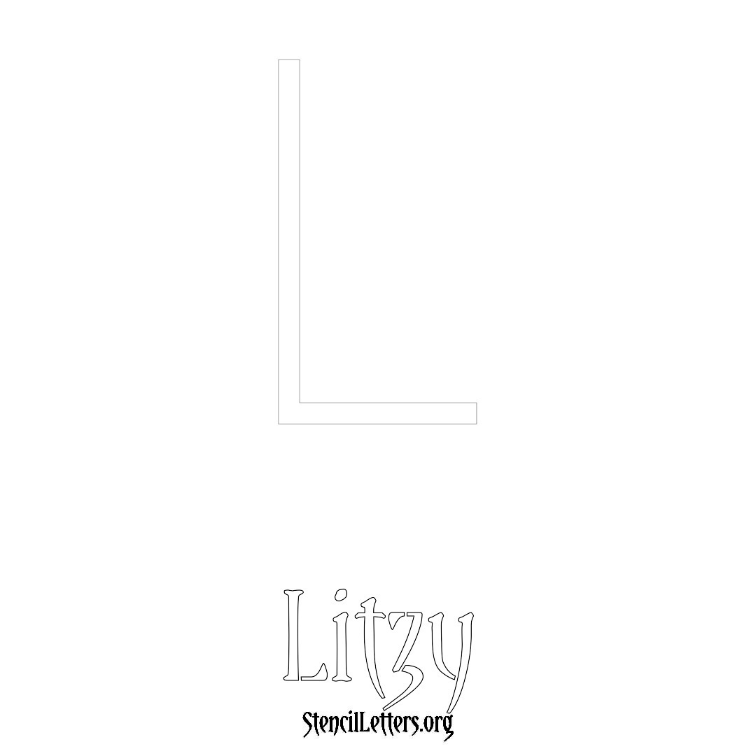 Litzy printable name initial stencil in Simple Elegant Lettering