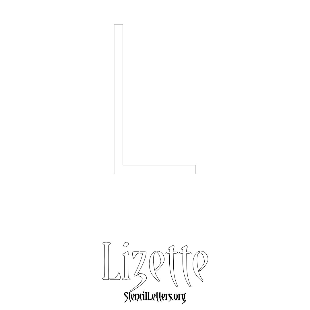 Lizette printable name initial stencil in Simple Elegant Lettering
