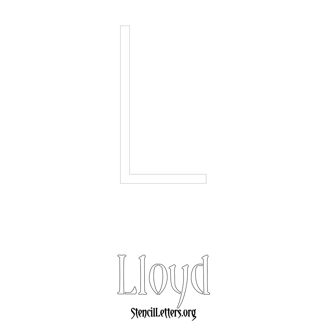 Lloyd printable name initial stencil in Simple Elegant Lettering
