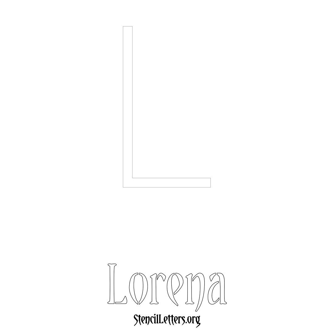 Lorena printable name initial stencil in Simple Elegant Lettering