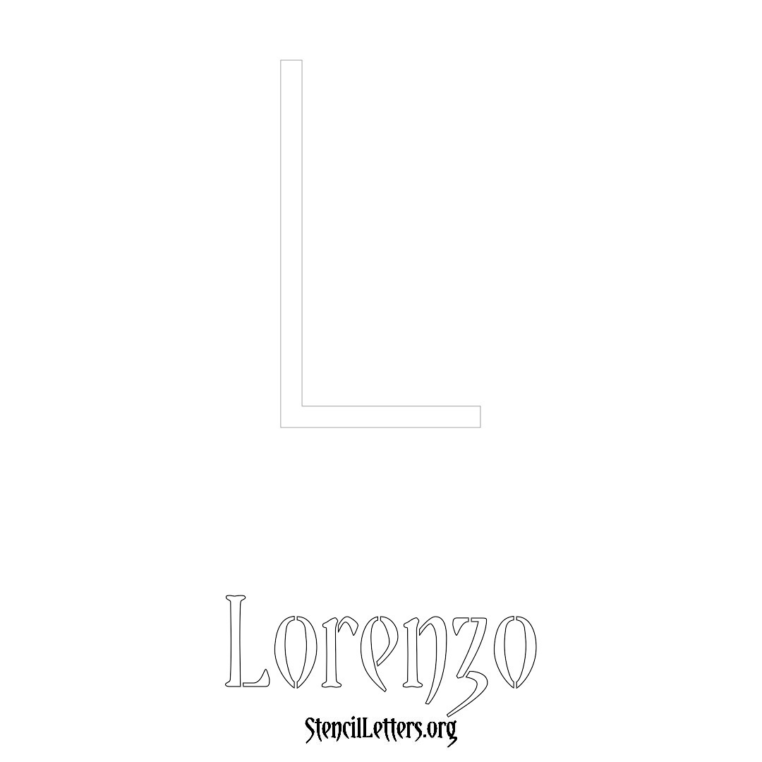 Lorenzo printable name initial stencil in Simple Elegant Lettering