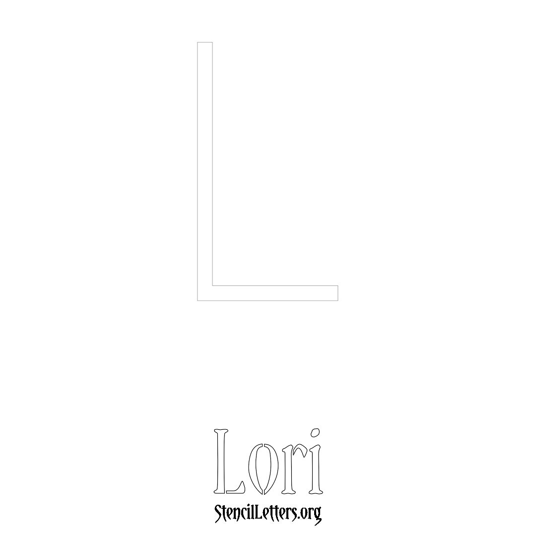 Lori printable name initial stencil in Simple Elegant Lettering