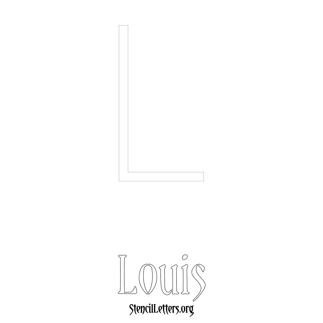 Louis printable name initial stencil in Simple Elegant Lettering