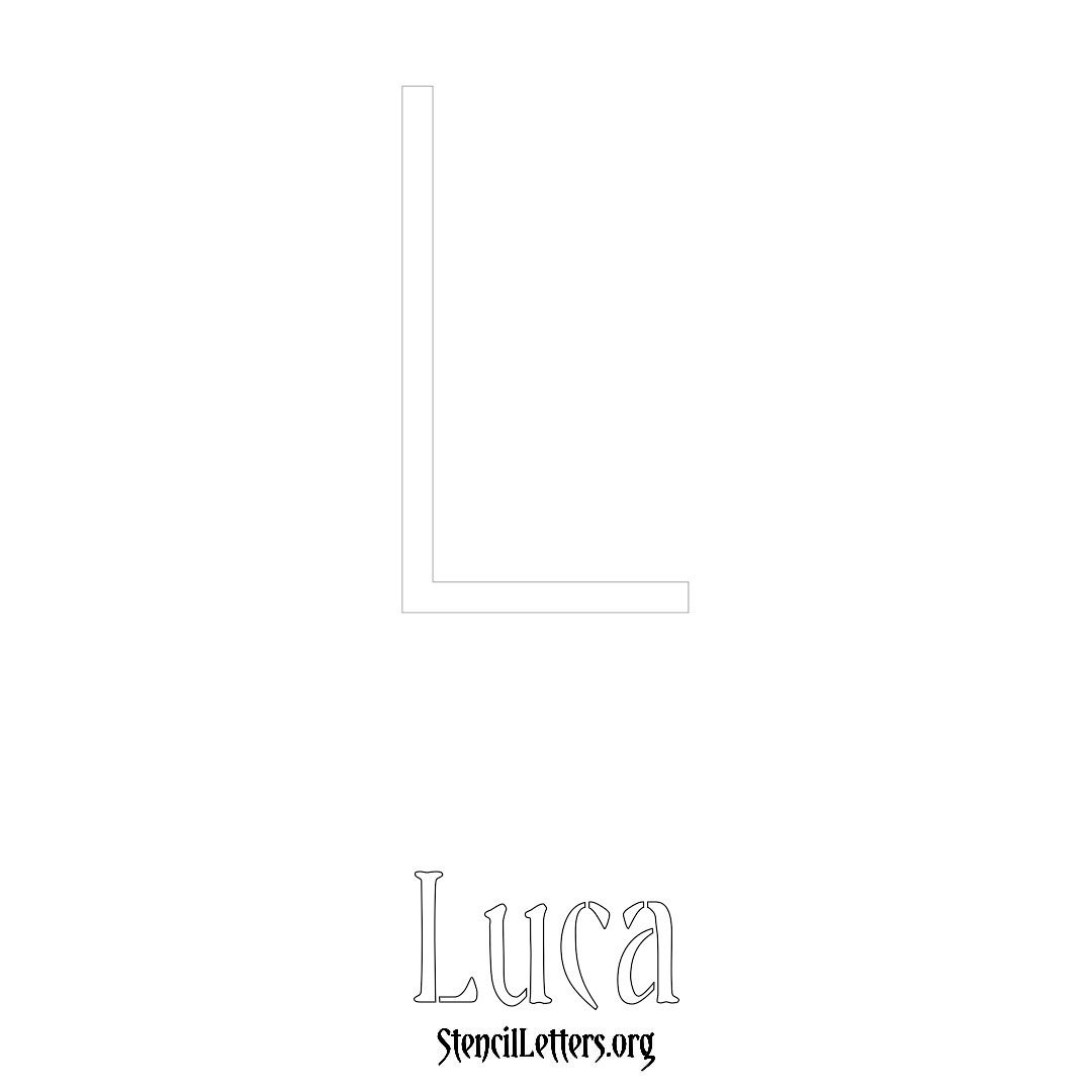 Luca printable name initial stencil in Simple Elegant Lettering