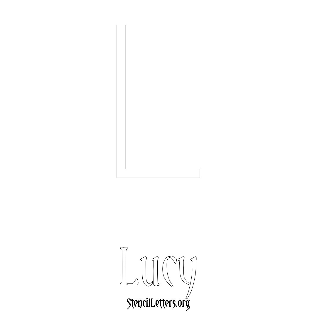 Lucy printable name initial stencil in Simple Elegant Lettering