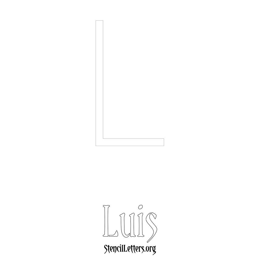Luis printable name initial stencil in Simple Elegant Lettering