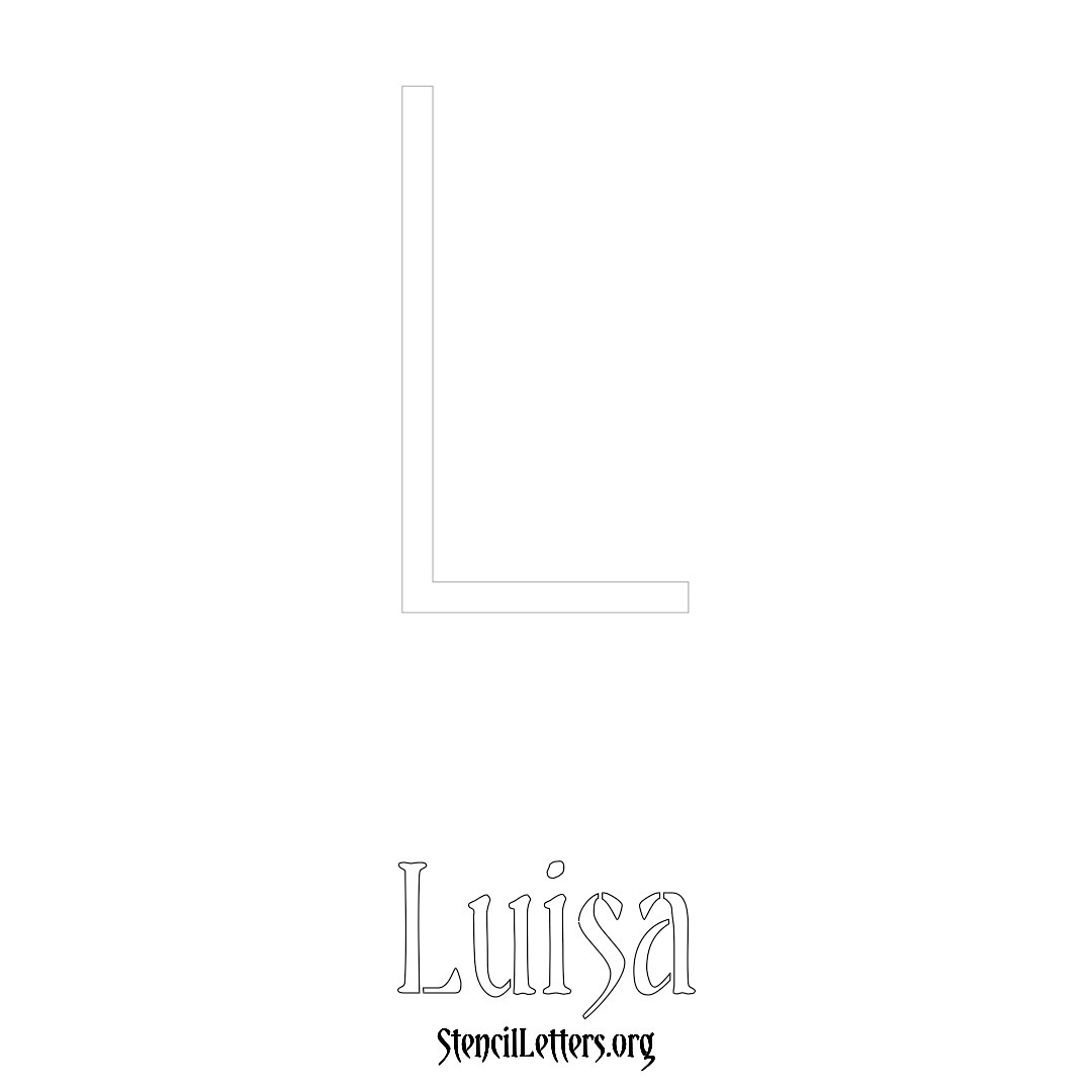 Luisa printable name initial stencil in Simple Elegant Lettering