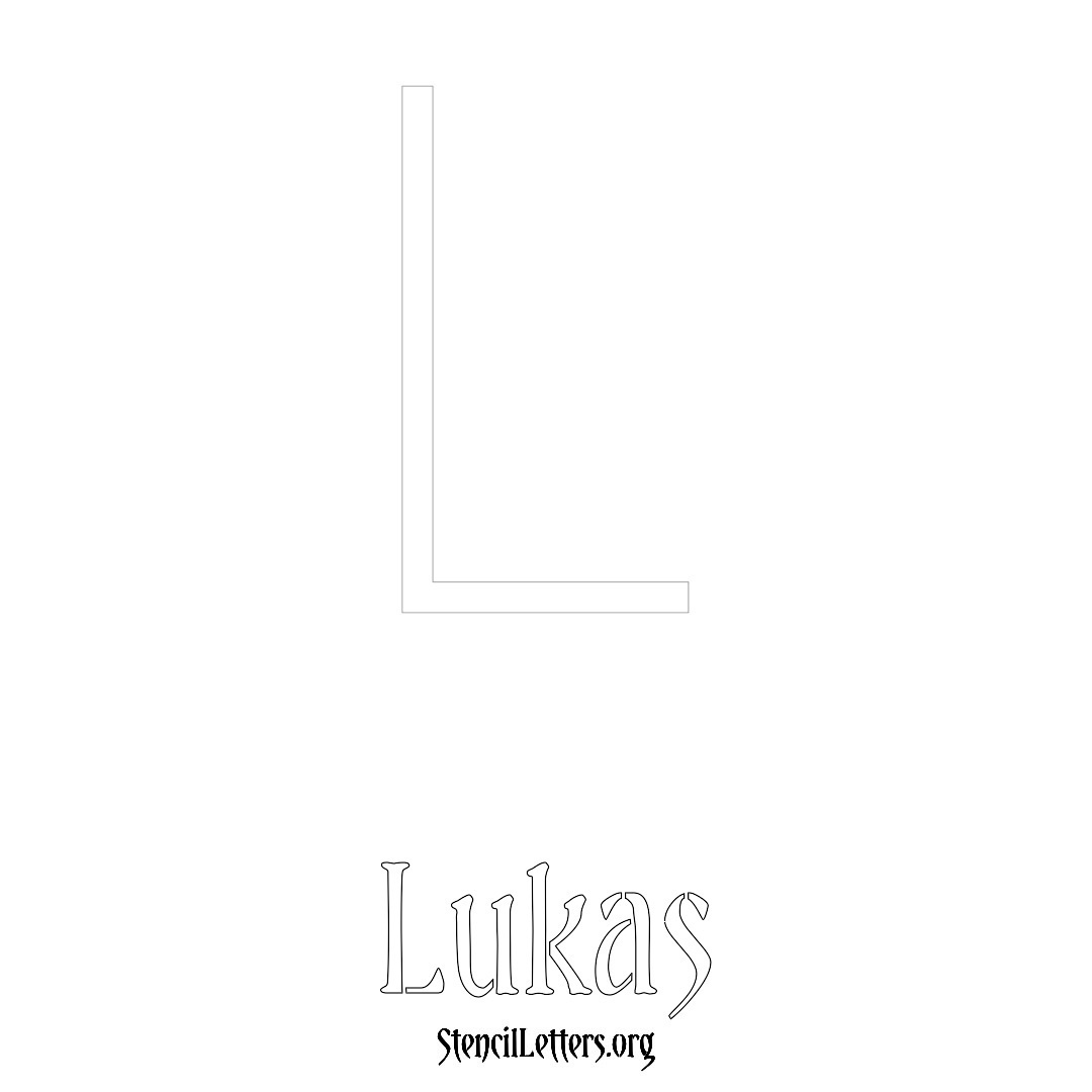 Lukas printable name initial stencil in Simple Elegant Lettering