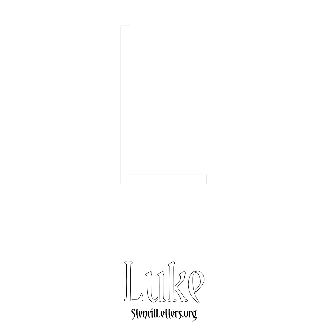 Luke printable name initial stencil in Simple Elegant Lettering
