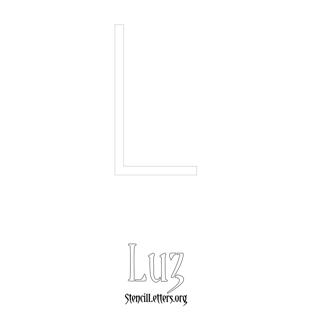 Luz printable name initial stencil in Simple Elegant Lettering