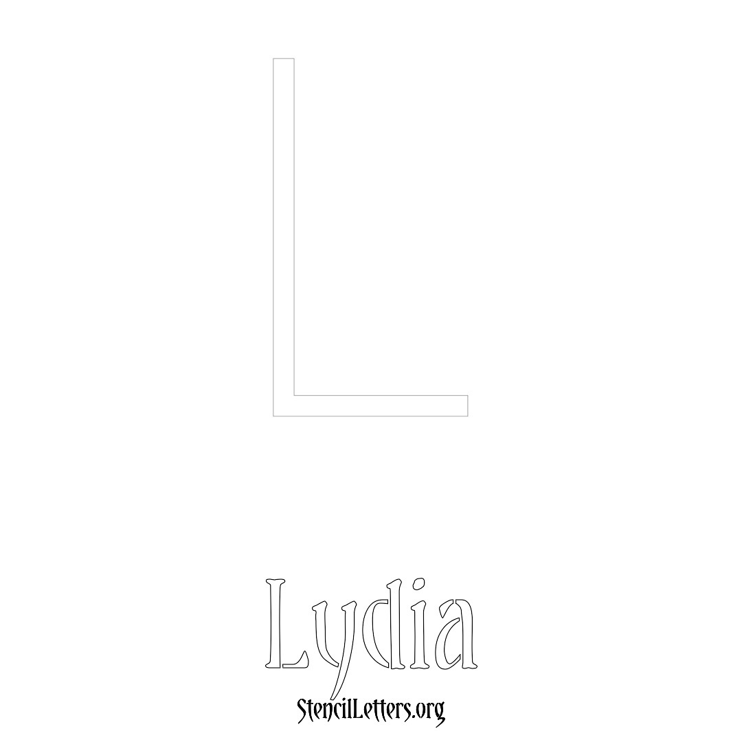 Lydia printable name initial stencil in Simple Elegant Lettering