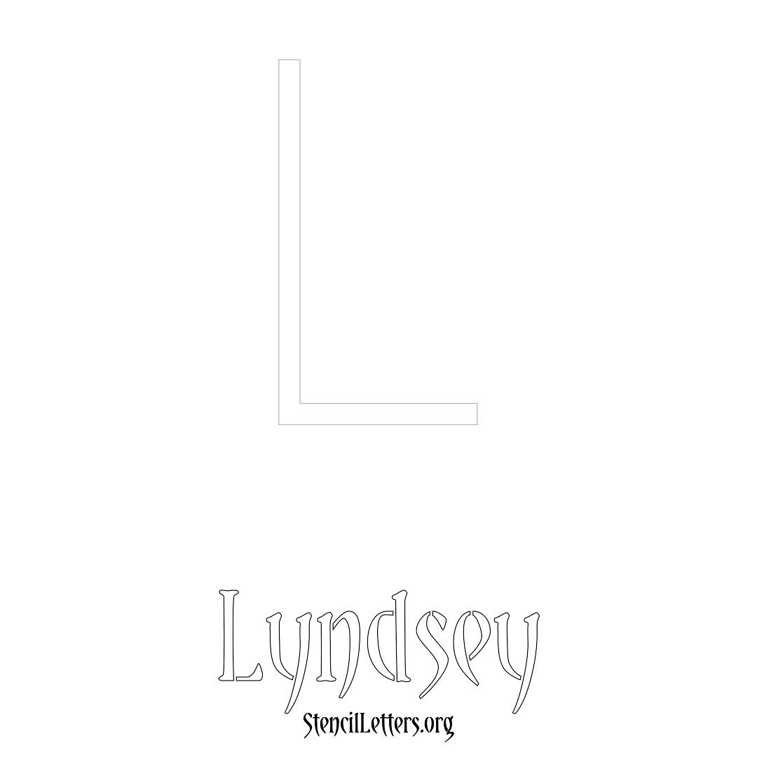 Lyndsey printable name initial stencil in Simple Elegant Lettering