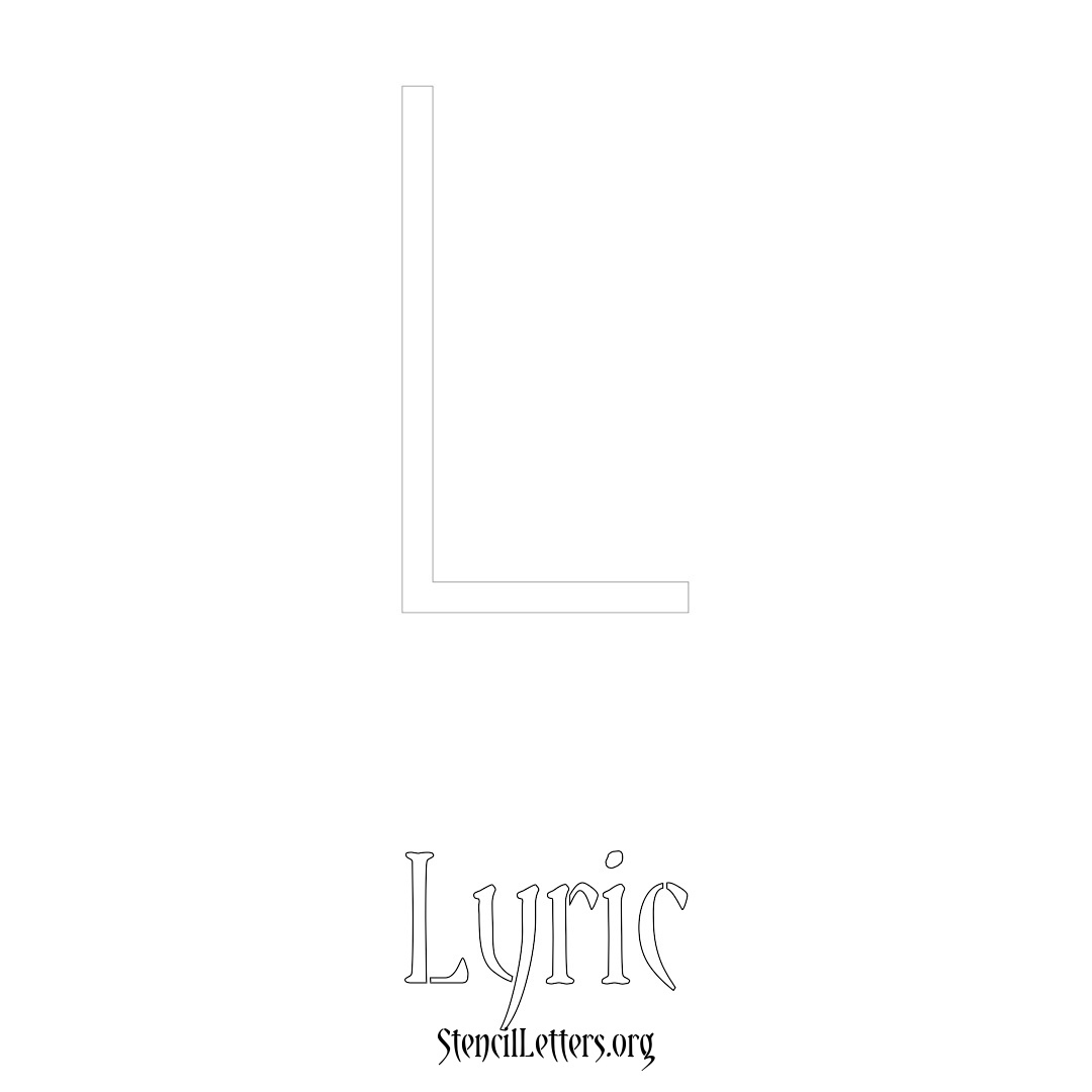 Lyric printable name initial stencil in Simple Elegant Lettering