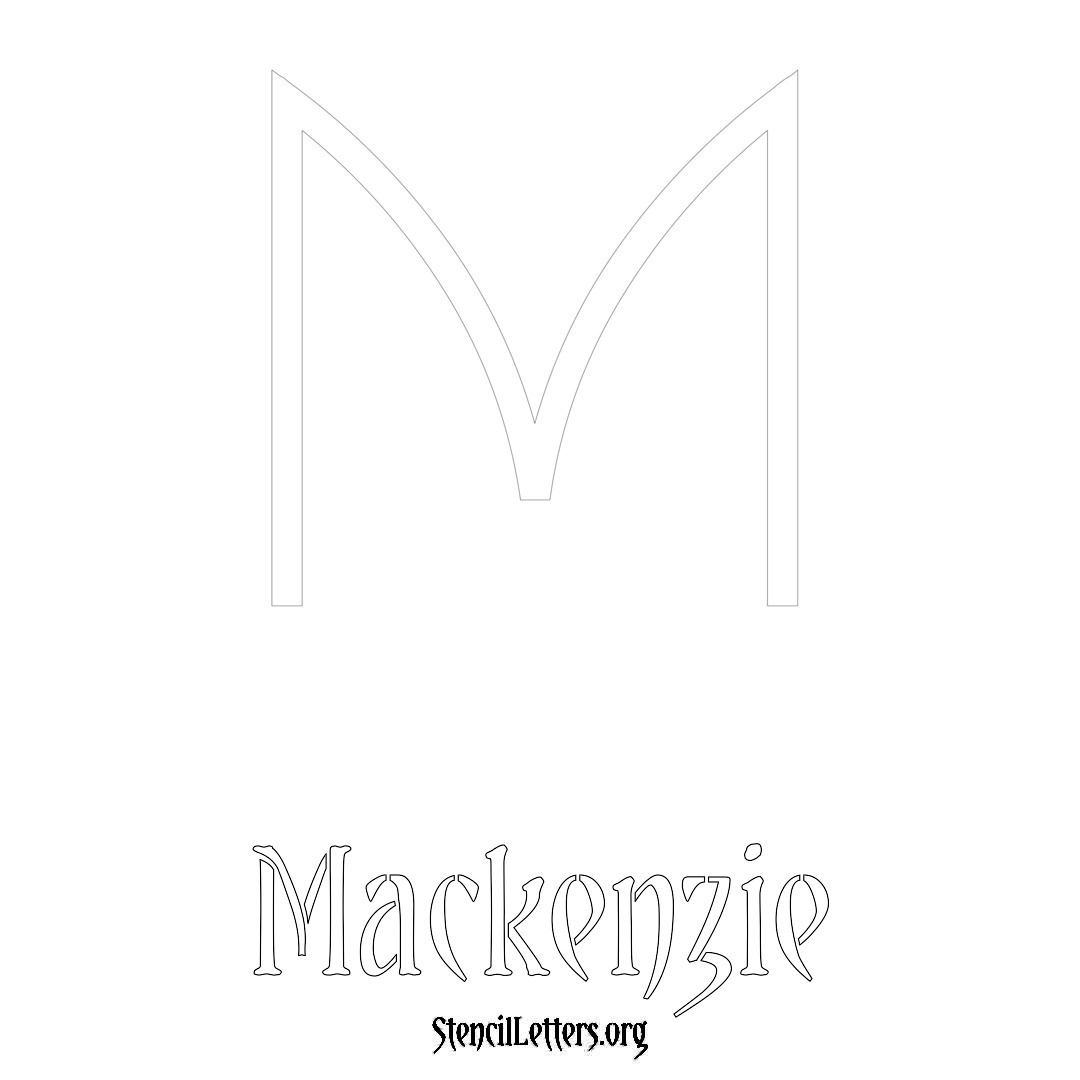 Mackenzie printable name initial stencil in Simple Elegant Lettering