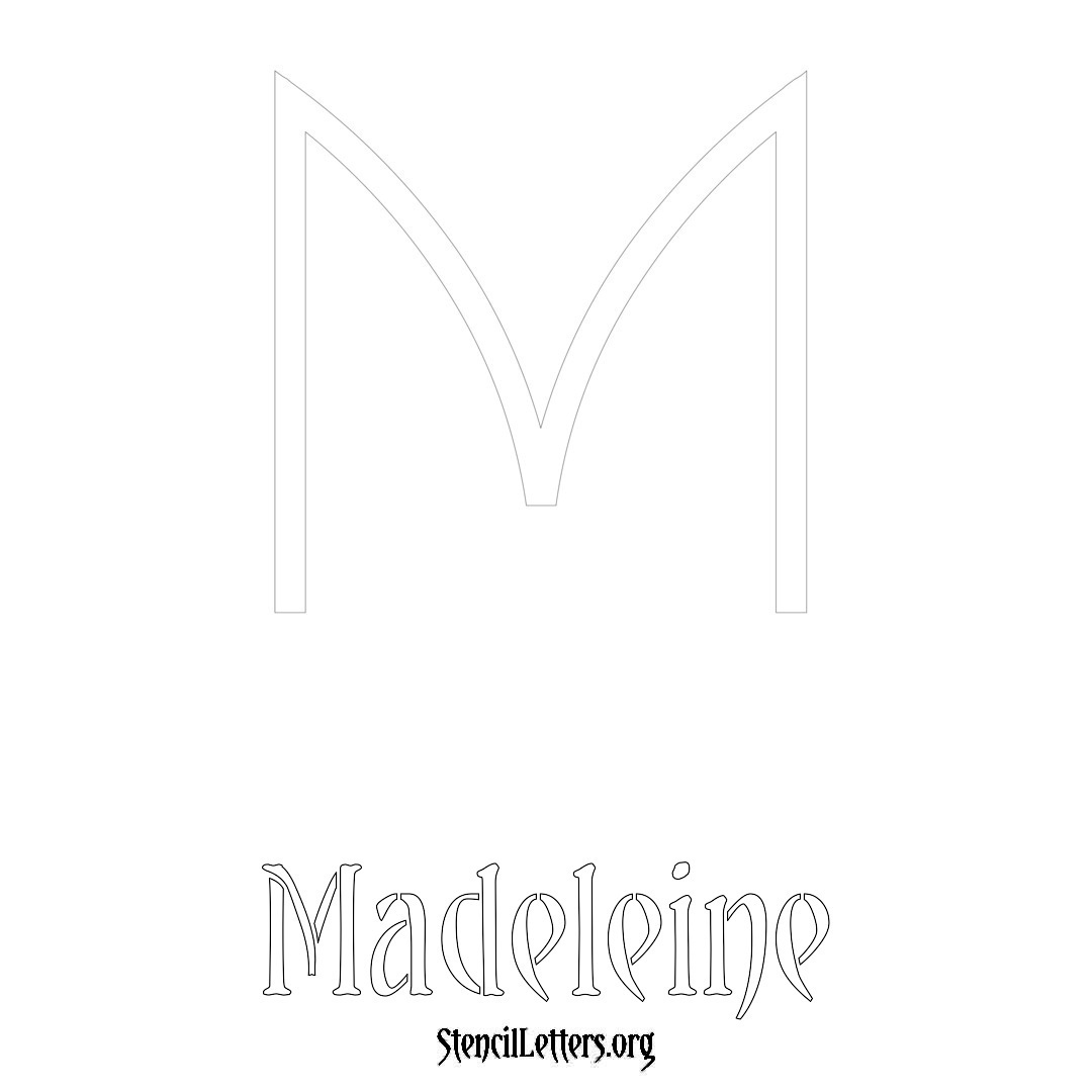 Madeleine printable name initial stencil in Simple Elegant Lettering