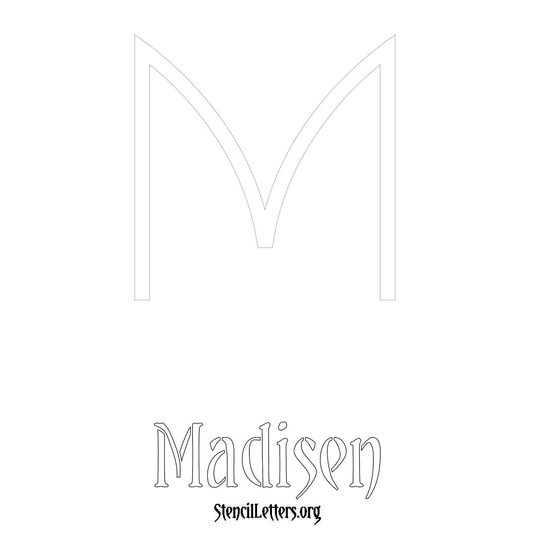 Madisen printable name initial stencil in Simple Elegant Lettering