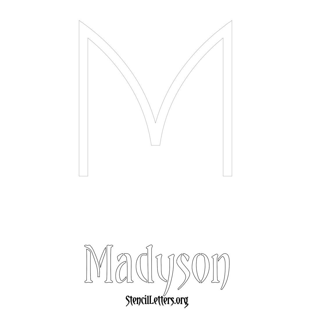 Madyson printable name initial stencil in Simple Elegant Lettering