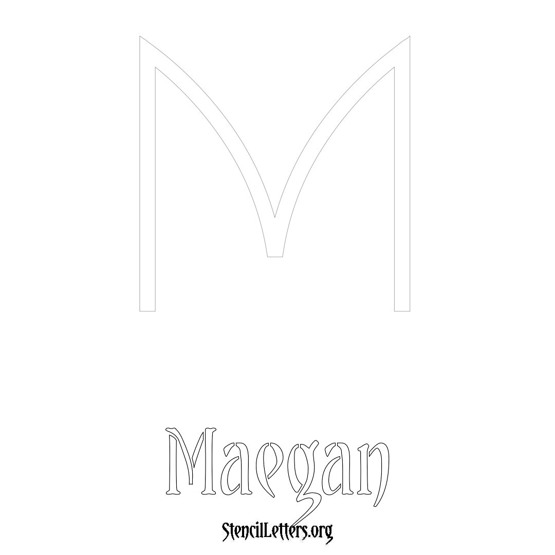 Maegan printable name initial stencil in Simple Elegant Lettering