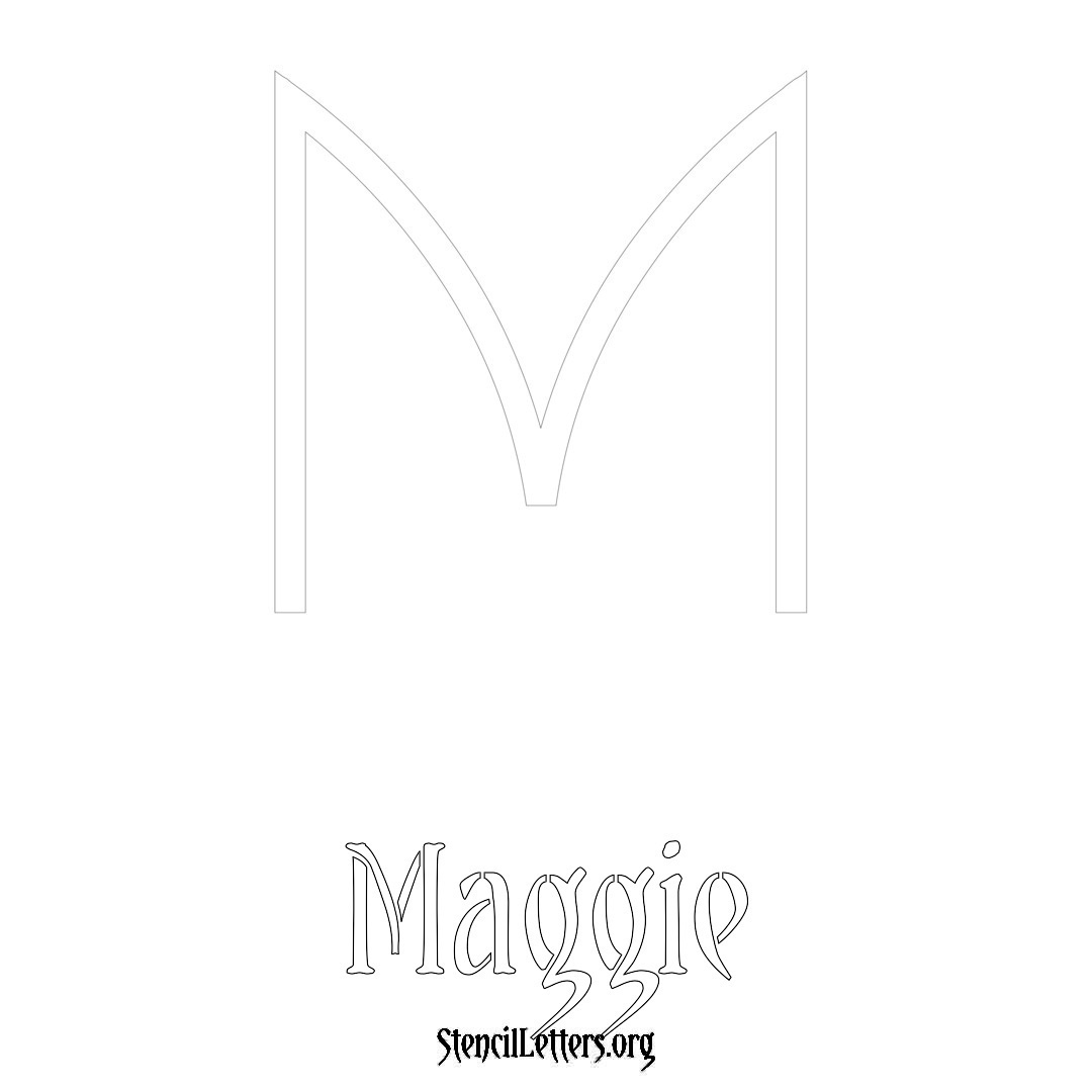 Maggie printable name initial stencil in Simple Elegant Lettering