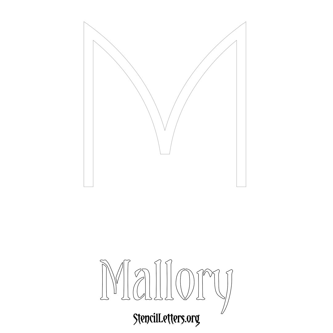 Mallory printable name initial stencil in Simple Elegant Lettering