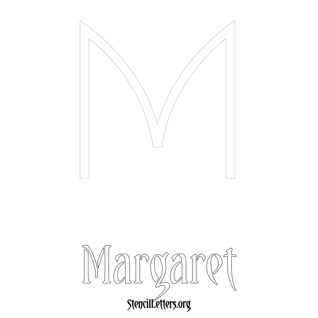 Margaret printable name initial stencil in Simple Elegant Lettering