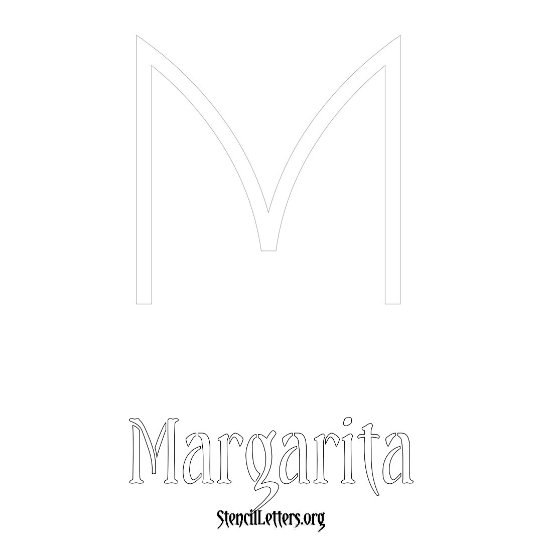 Margarita printable name initial stencil in Simple Elegant Lettering