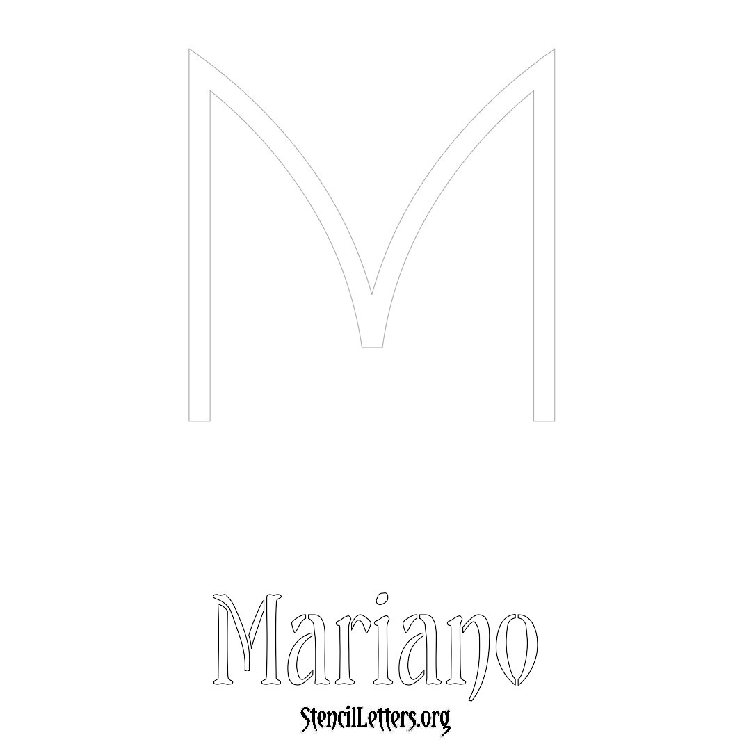 Mariano printable name initial stencil in Simple Elegant Lettering