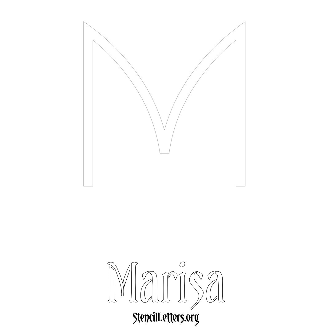 Marisa printable name initial stencil in Simple Elegant Lettering