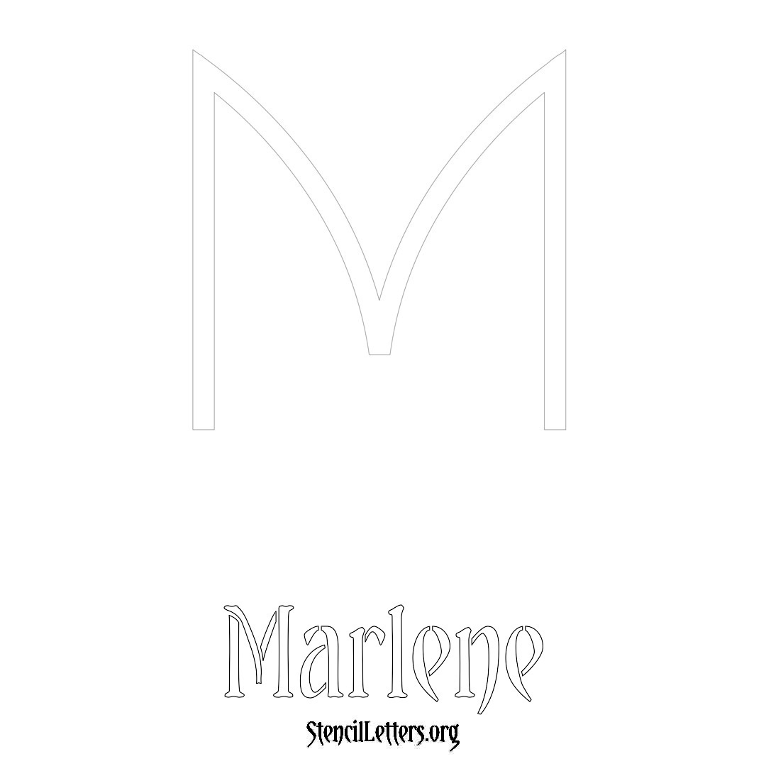 Marlene printable name initial stencil in Simple Elegant Lettering