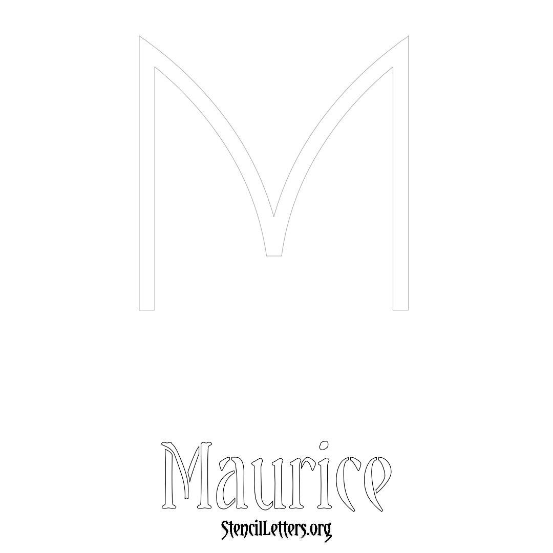 Maurice printable name initial stencil in Simple Elegant Lettering