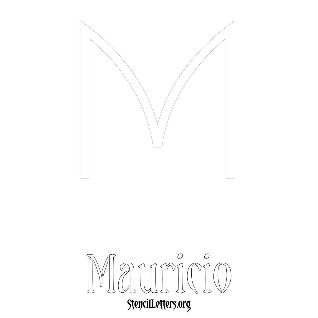 Mauricio printable name initial stencil in Simple Elegant Lettering