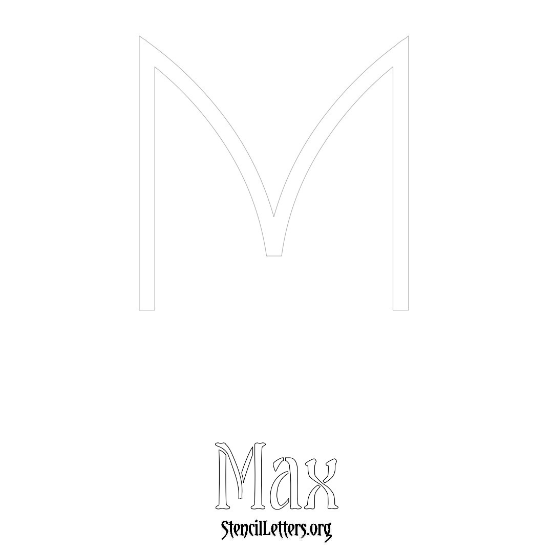 Max printable name initial stencil in Simple Elegant Lettering