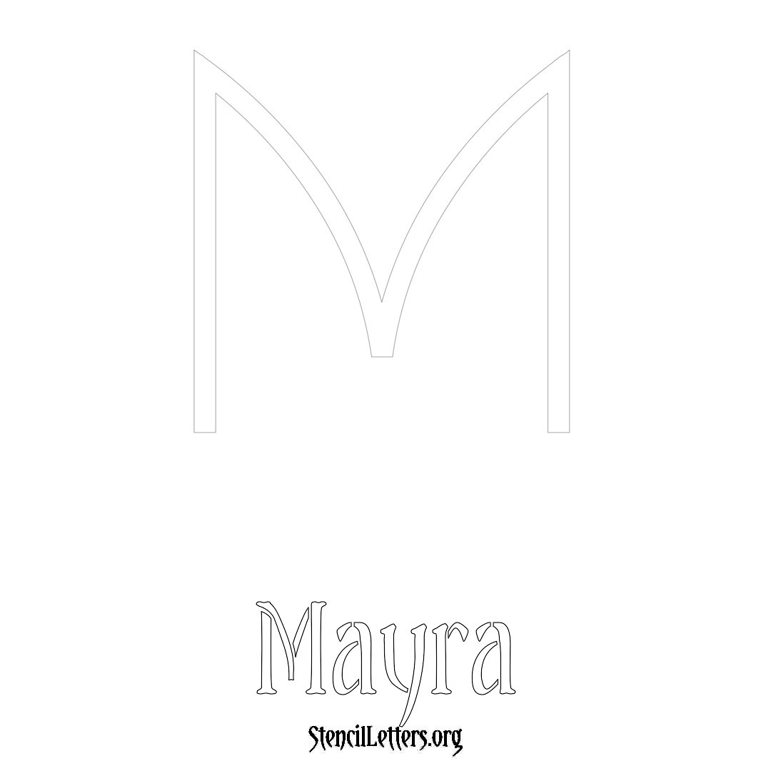 Mayra printable name initial stencil in Simple Elegant Lettering