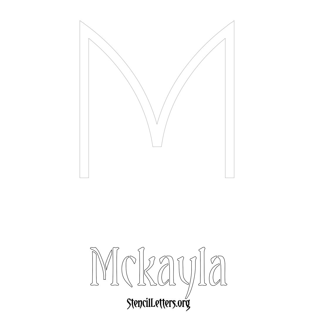 McKayla printable name initial stencil in Simple Elegant Lettering