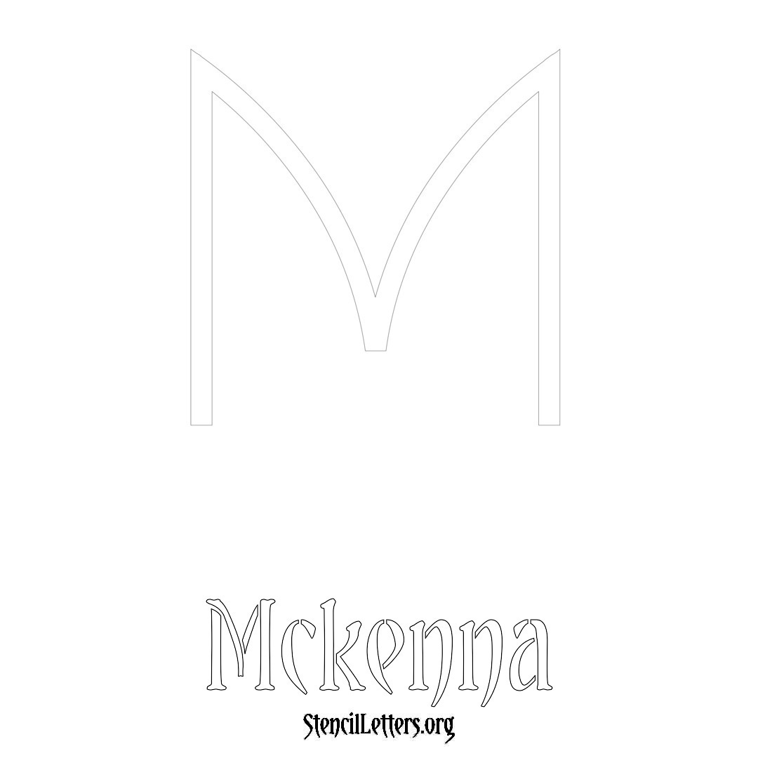 Mckenna printable name initial stencil in Simple Elegant Lettering