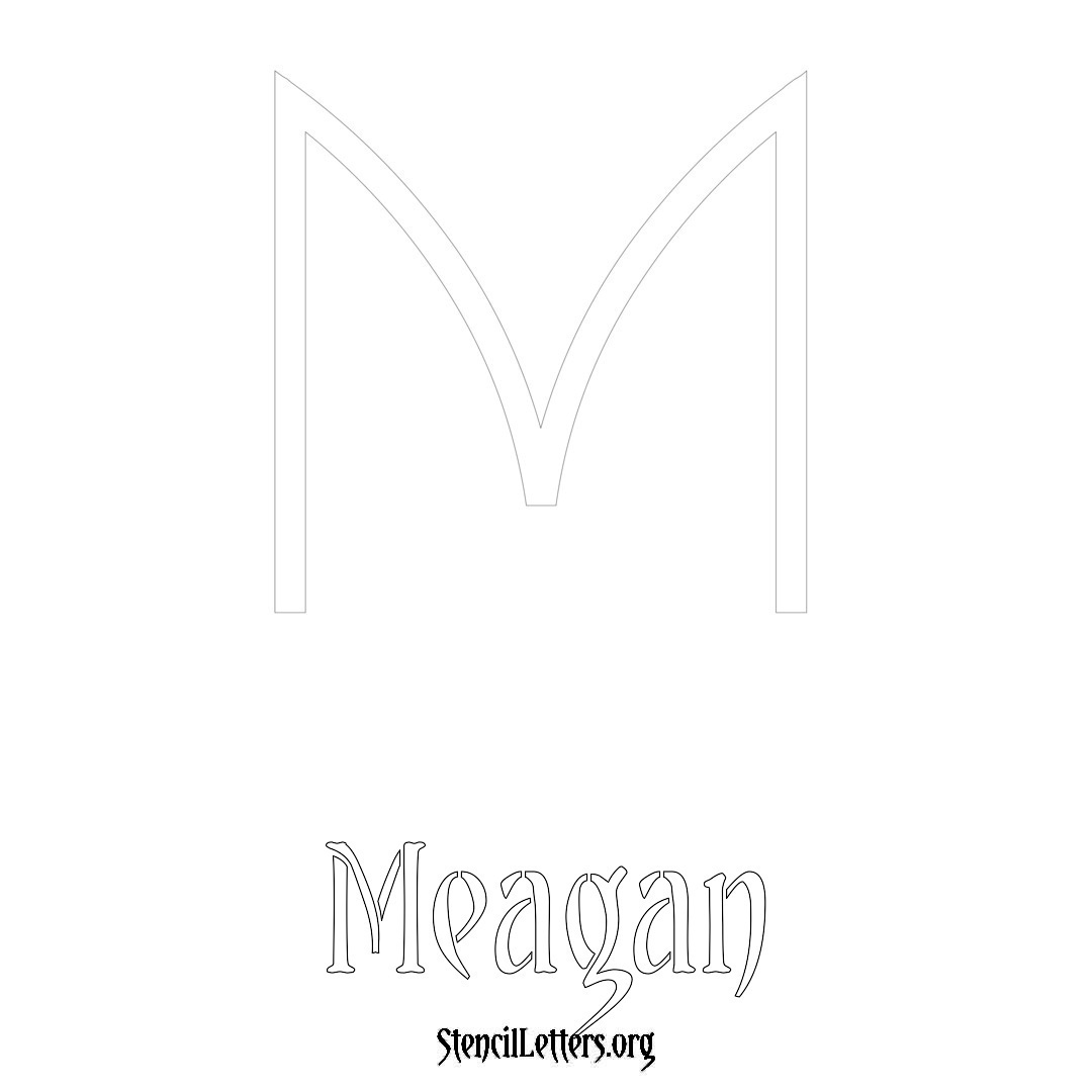 Meagan printable name initial stencil in Simple Elegant Lettering