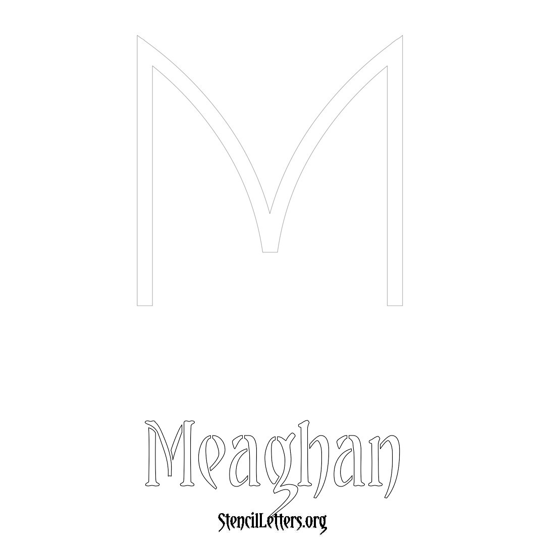 Meaghan printable name initial stencil in Simple Elegant Lettering