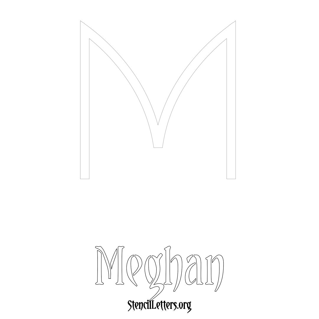 Meghan printable name initial stencil in Simple Elegant Lettering