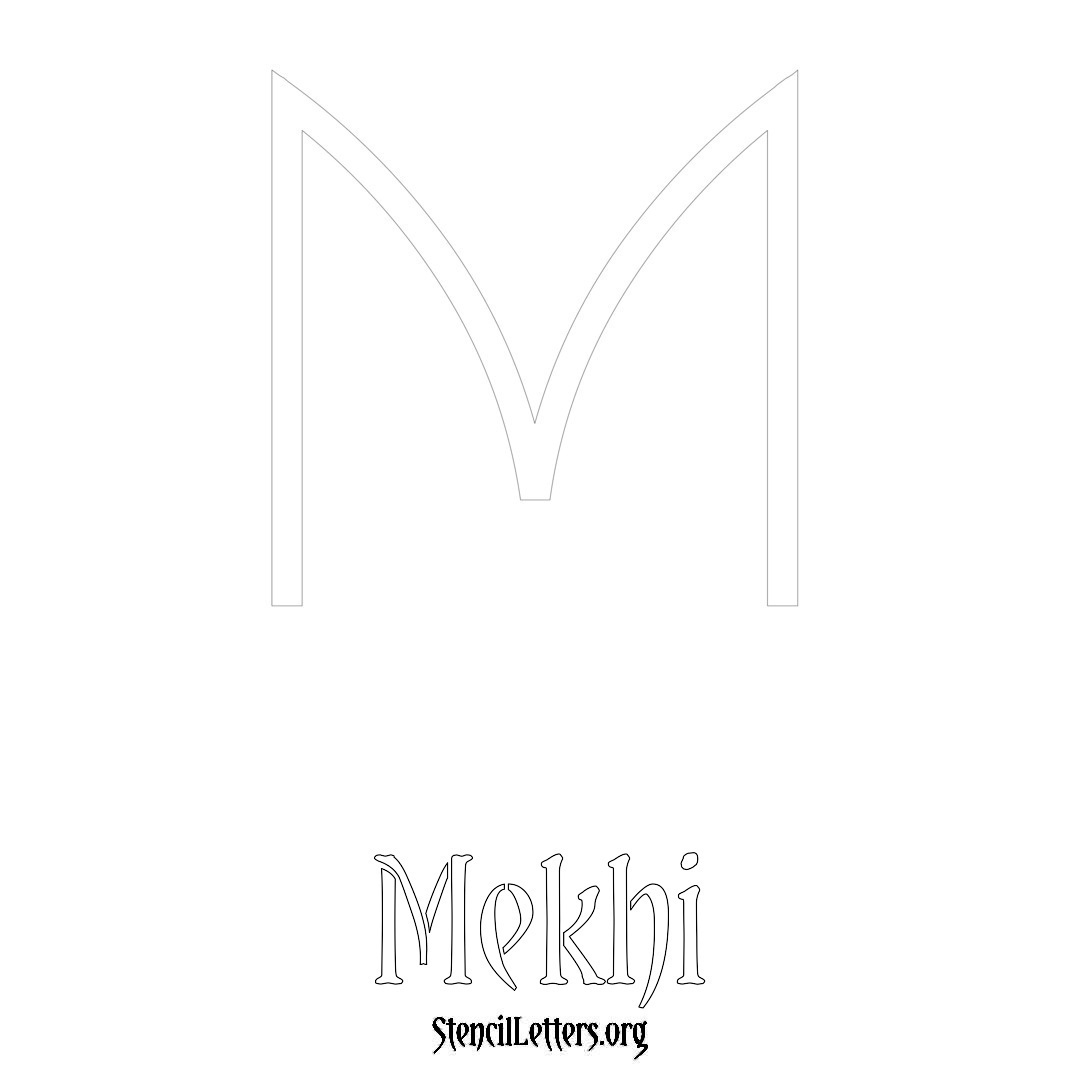 Mekhi printable name initial stencil in Simple Elegant Lettering