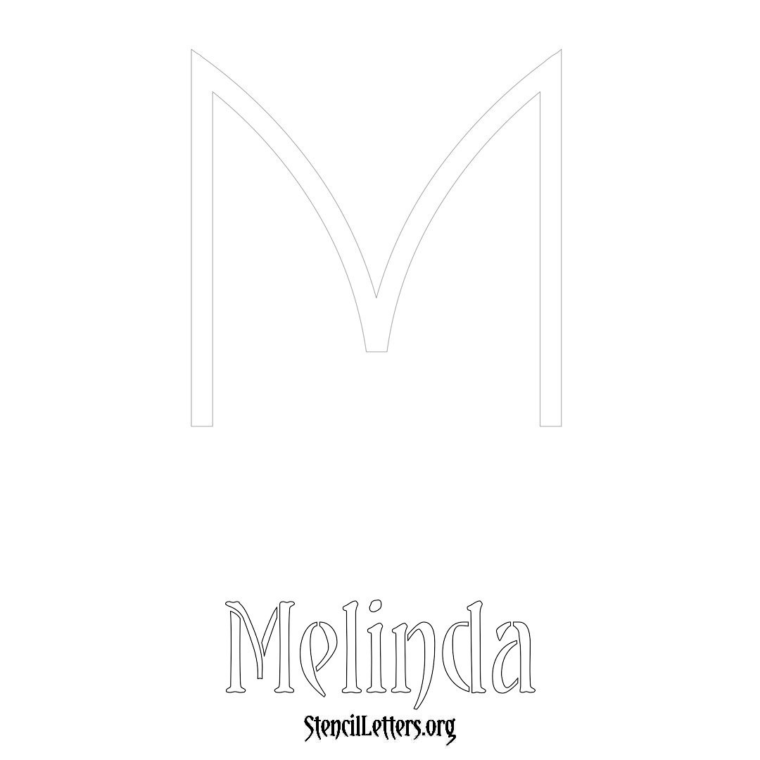 Melinda printable name initial stencil in Simple Elegant Lettering