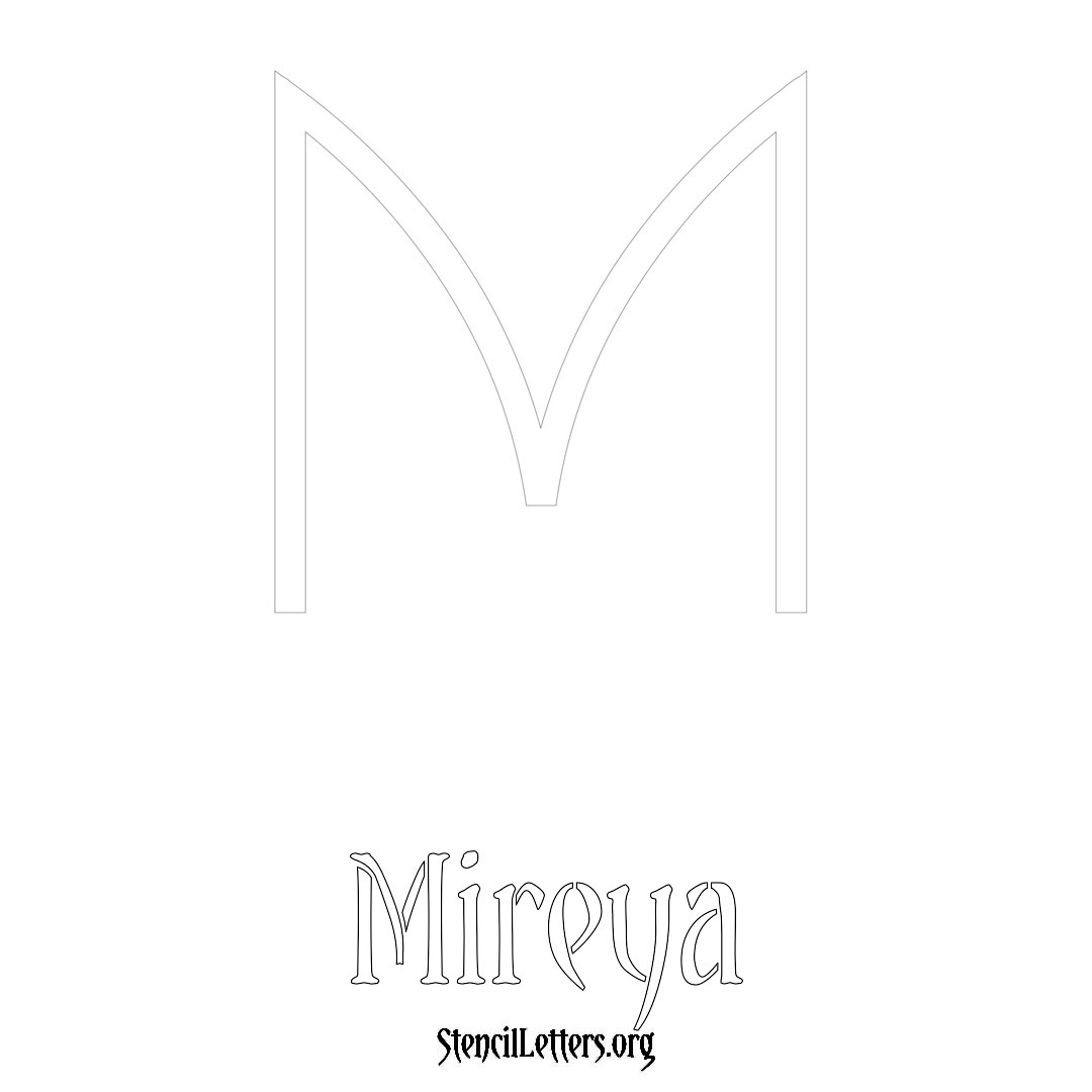 Mireya printable name initial stencil in Simple Elegant Lettering