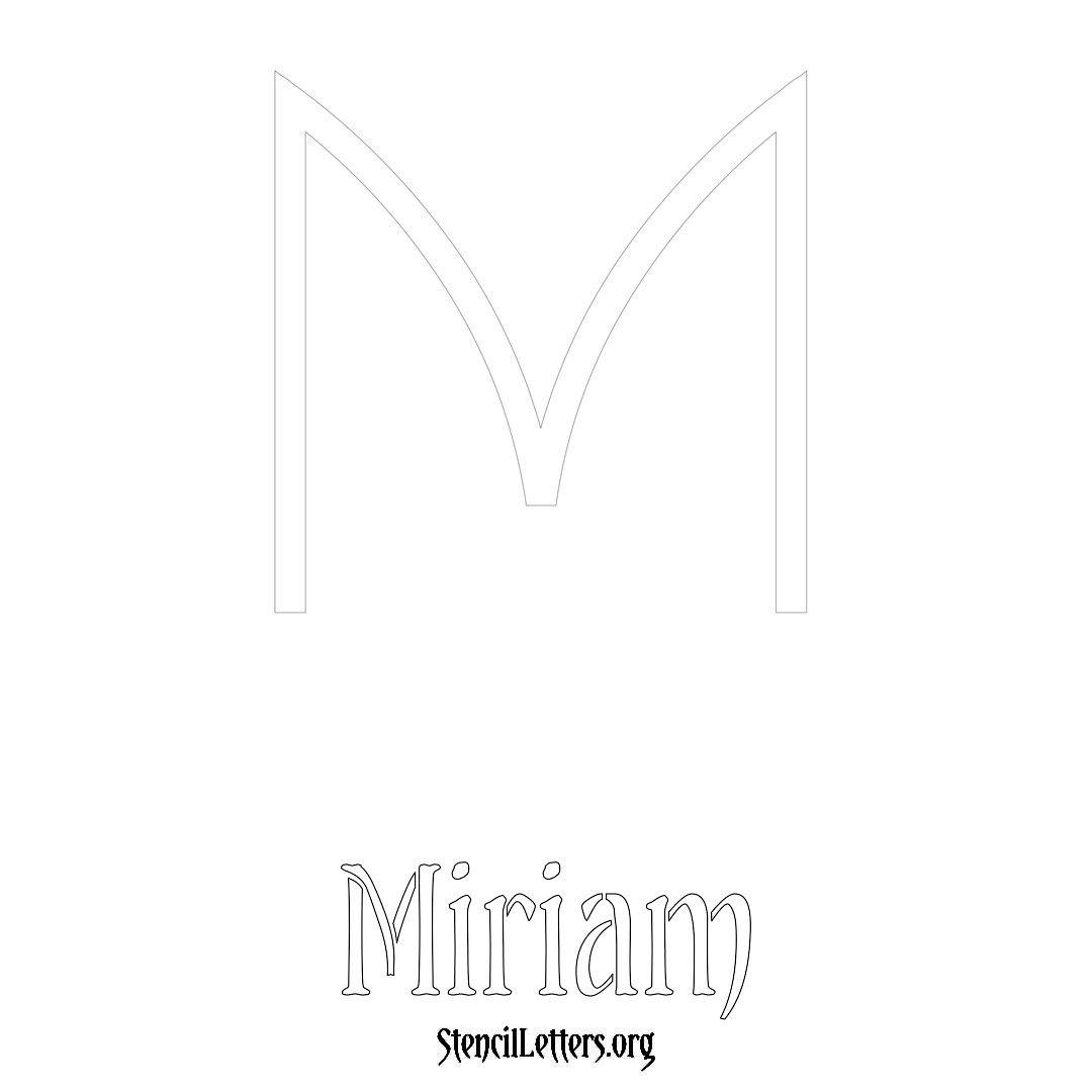 Miriam printable name initial stencil in Simple Elegant Lettering