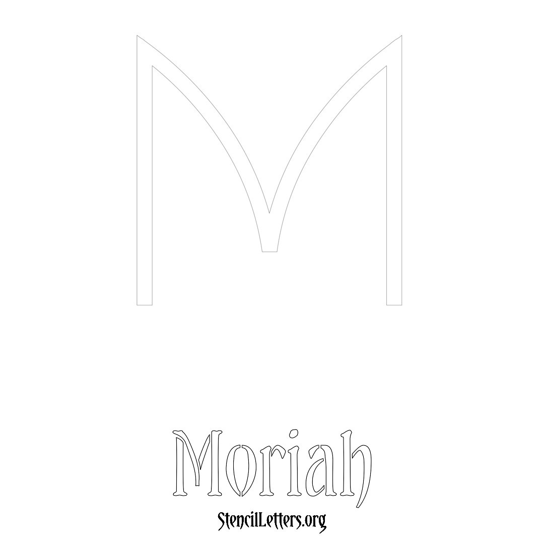 Moriah printable name initial stencil in Simple Elegant Lettering