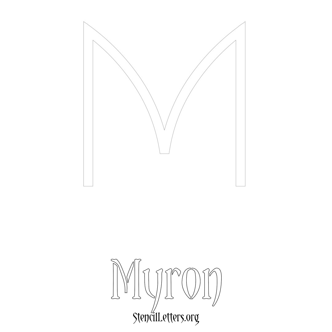 Myron printable name initial stencil in Simple Elegant Lettering