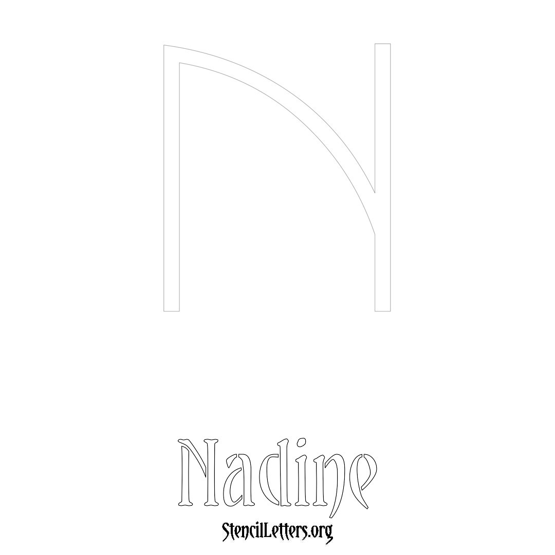 Nadine printable name initial stencil in Simple Elegant Lettering