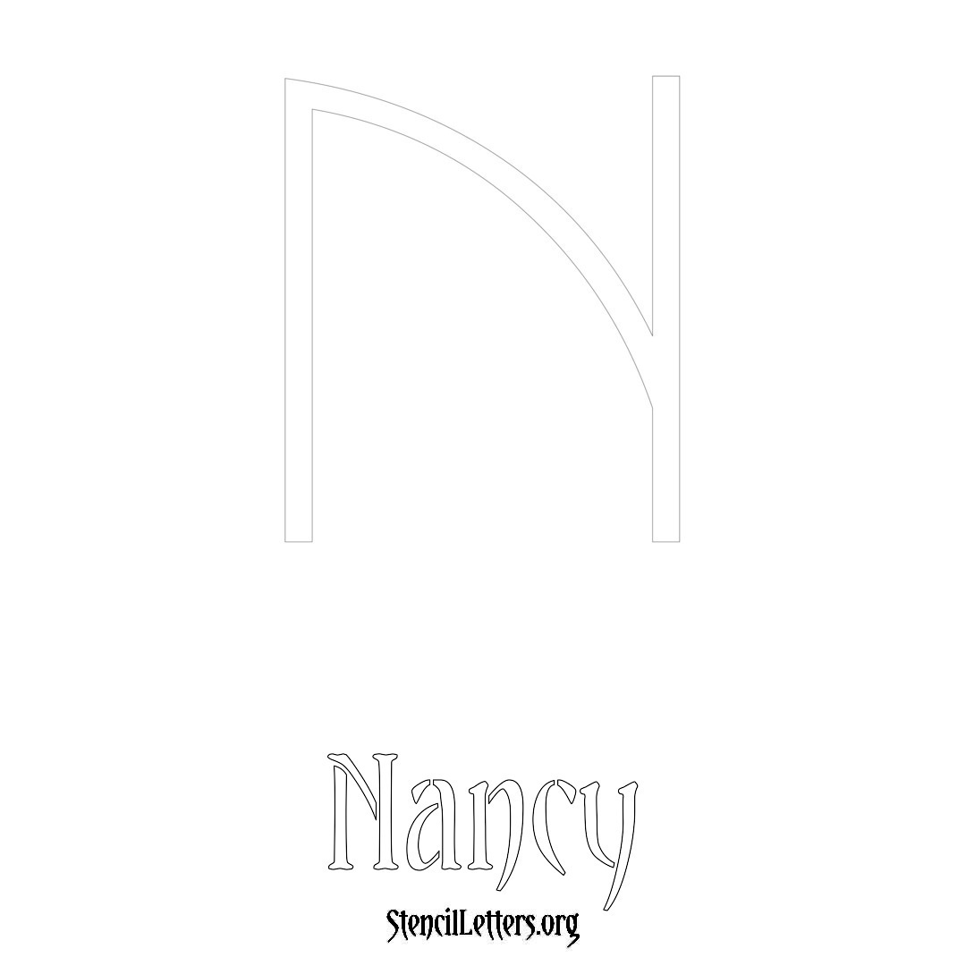 Nancy printable name initial stencil in Simple Elegant Lettering