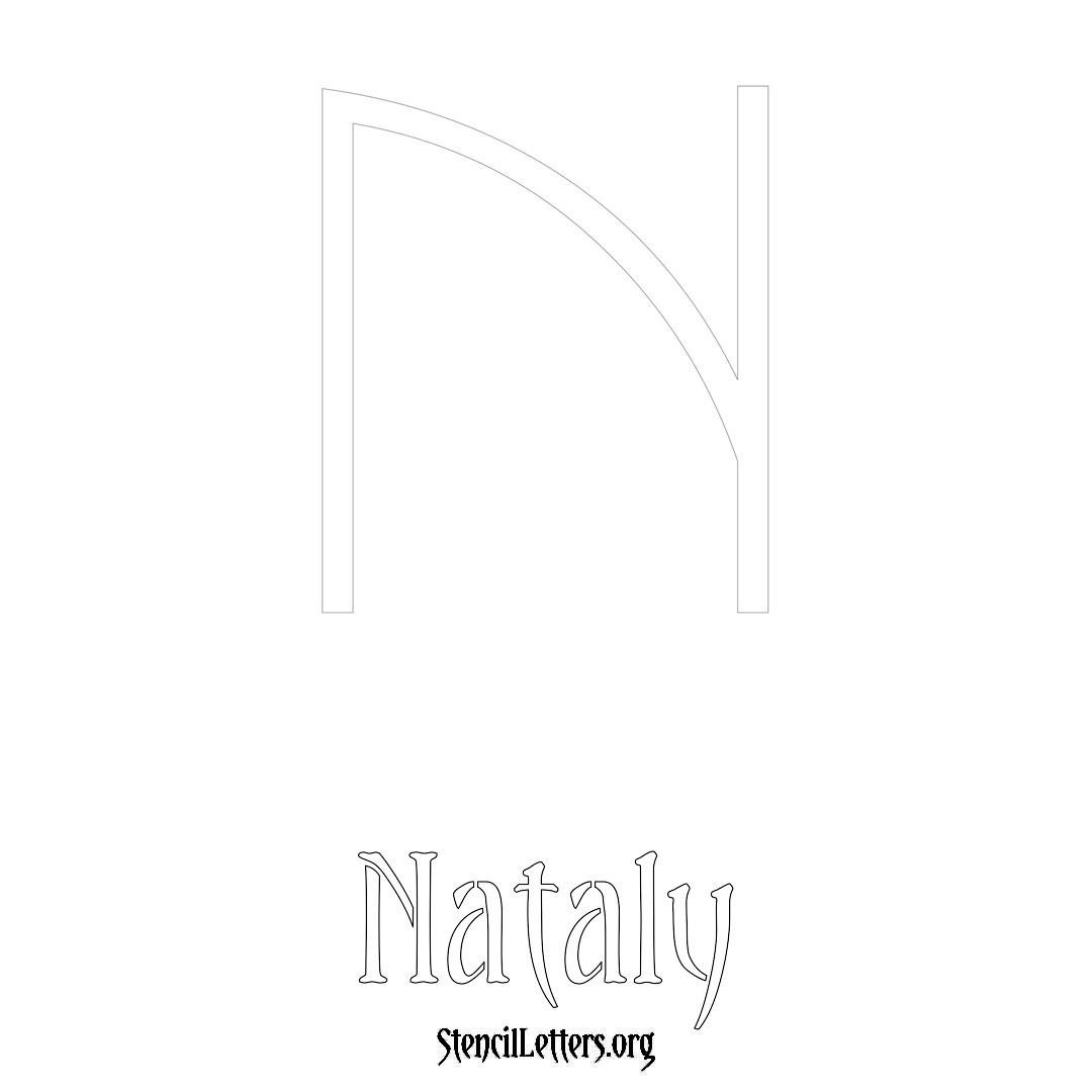 Nataly printable name initial stencil in Simple Elegant Lettering