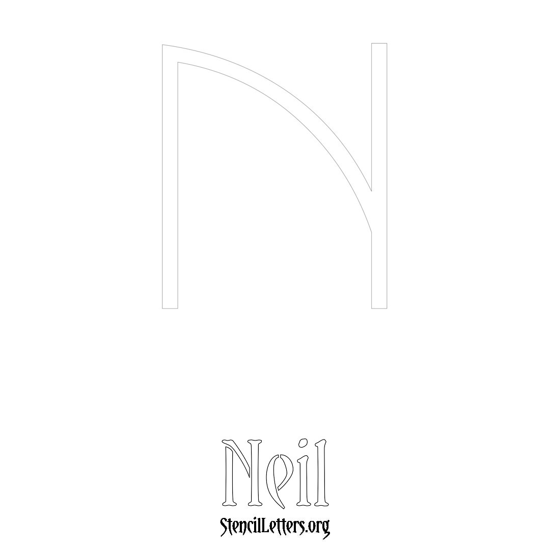Neil printable name initial stencil in Simple Elegant Lettering